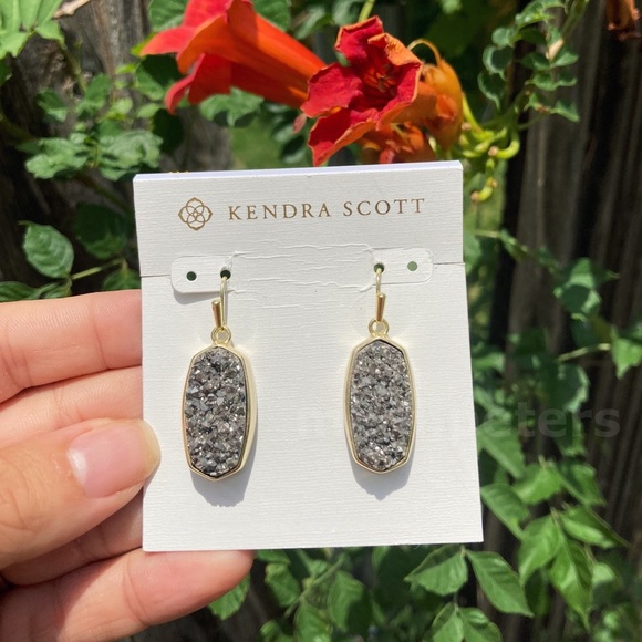 Kendra Scott Danay Earrings in Platinum Drusy - Picture 7 of 8